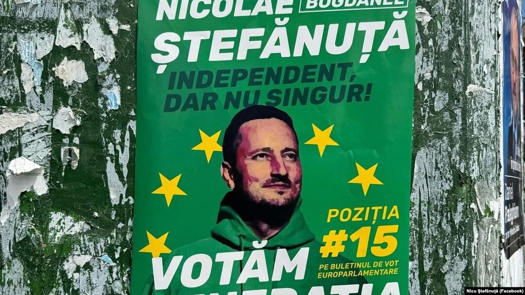 Posterele electorale ale lui Ștefănuță au arătat publicului că este singurul candidat verde și au transmis valorile sale pro-europene.