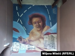 The mural of Jovanka Boncic Katerinic on the building of the Association of Architects in Nis