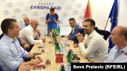 Sastanak mandatara Milojka Spajića sa liderima parlamentarnih partija o formiranju nove vlade Crne Gore u Podgorici, 15. avgust