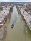 A view of a flood-hit area in the town of Orsk.