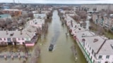 A view of a flood-hit area in the town of Orsk.