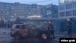 نمایی از شهر ملیتوپول در استان زاپوریژیا اوکراین که تحت اشغال روسیه است و روز چهارشنبه هدف حملات اوکراین قرار گرفت