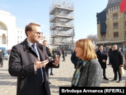 Primirea doamnei ambasador al SUA la București, Kathleen Ann Kovalec la Timișoara