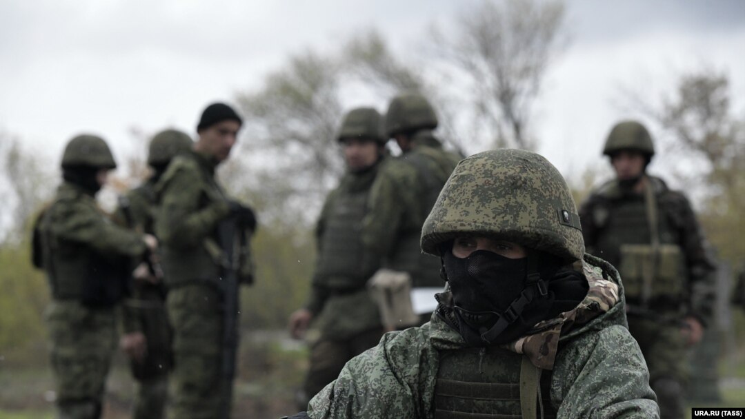 Russian reservists called up for mobilization undergo training at a training ground near Donetsk in eastern Ukraine in October 2022.