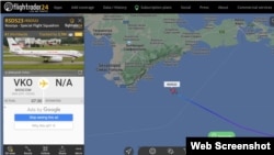 Маршрут полета Ту-204-300 по данным сервиса Flightradar