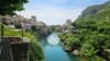 Old bridge (Stari most), old town Mostar, Bosnia and Herzegovina, June 2023. 