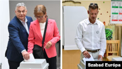 Orbán Viktor miniszterelnök és felesége, Lévai Anikó, illetve Magyar Péter is leadta szavazatát Budapesten 2024. június 9-én