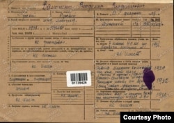 Первая страница учетно-послужной карточки В. В. Валюженича. 1930-е годы. Источник: Центральный архив министерства обороны РФ