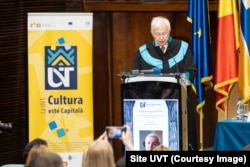 Profesorul Jean-Marie Lehn, laureat al Premiului Nobel pentru Chimie în 1987, discurs de recepție a titlului de Doctor Honoris Causa al Universității de Vest Timișoara.