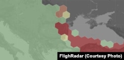 O hartă furnizată de FlightRadar pentru data de 20 aprilie.