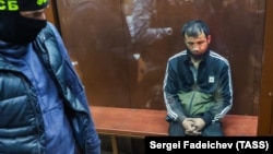 Шамсидин Фаридуни, он же "Абдуллох Заргаров", в зале Басманного суда. Россия, 24 марта 2024 года