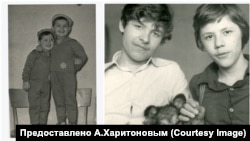 Александр с братом (на левой фотографии он справа, на правой – слева)