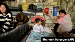 Nagorno-Karabakh - Children are in a shelter during shelling in Stepanakert, September 20, 2023.