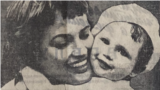 O mamă tânără cu pruncul in brațe. “Cultura Moldovei”, 7 Martie 1963