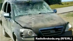 Images published by RFE/RL's Ukrainian Service showed that the vehicle sustained heavy damage.