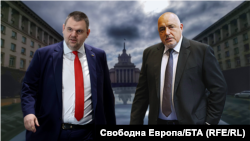 Лидерите на ГЕРБ Бойко Борисов (вдясно) и на ДПС Делян Пеевски говорят, а партиите им действат в синхрон, въпреки че формално не са били в общо управление досега.