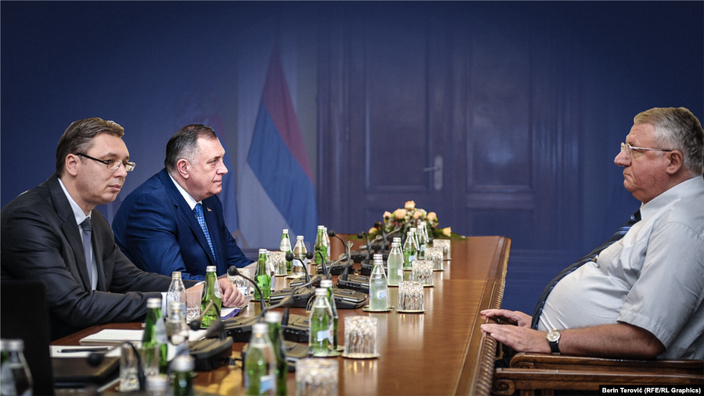 Ilustrativna fotografija: Milorad Dodik, Aleksandar Vučić i Vojislav Šešelj