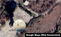 Сохранившаяся в крымском поселке Школьное антенна ТНА-400. Скриншот спутникового снимка Google Maps