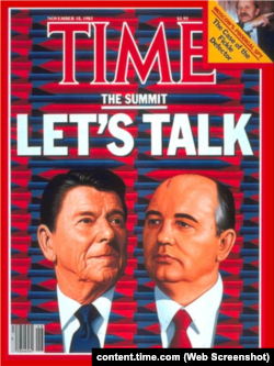 Обложка журнала Time к встрече Рейган-Горбачев. США, 1985 год