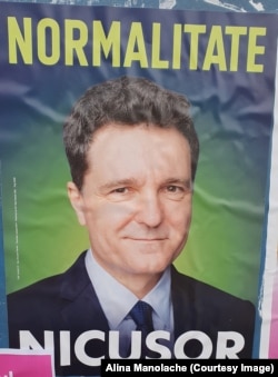 Afiș electoral al lui Nicușor Dan, candidat independent, susținut de Alianța Dreapta Unită și REPER