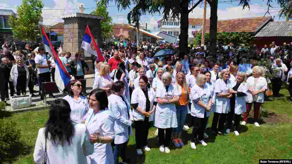 Protesta e serbëve në Graçanicë.