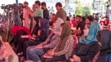 Afghan journalists attend an event to mark World Press Freedom Day in Kabul in May 2023.