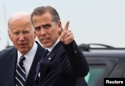 Hunter Biden (right), the son of now ex-President Joe Biden (left), was struggling with severe drug addition at the time he voluntarily gave his laptop to a Delaware repair shop.
