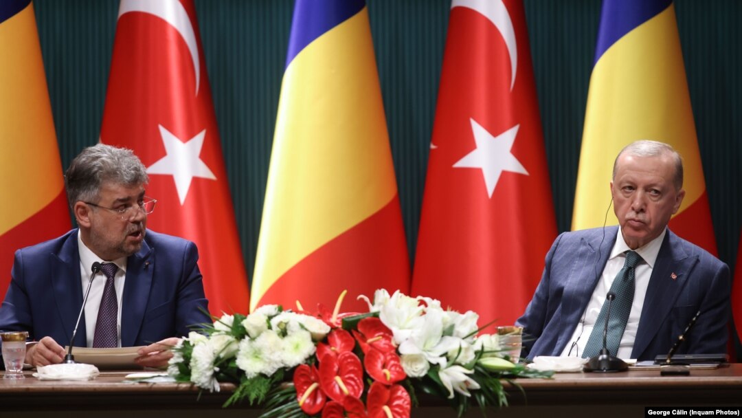 Declarații comune la Ankara ale premierului român Marcel Ciolacu cu președintele turc Recep Tayyip Erdoğan.