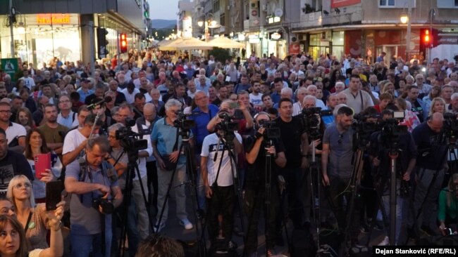 Detalj sa protesta Srbija protiv nasilja u Nišu, 29. septembra 2023.