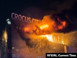 Fire in Crocus City Hall in Moscow. March 22, 2024. Photo: Current Time
