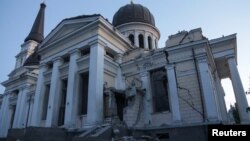Спасо-Преображенский собор в Одессе после российского ракетного удара 23 июля 2023 года