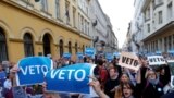 Tüntetés Budapesten a felsőoktatási törvény módosítása ellen 2017. április 4-én (képünk illusztráció)
