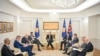 Ambasadorët e vende të QUIN-it takohen me krerët e shtetit të Kosovës, presidenten Vjosa Osmani, kryeministrin Albin Kurti dhe kryeparlamentarin Glauk Konjufca, 3 prill 2024.
