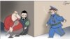 Karikatura Predraga Koraksića Koraksa prikazuje Josipa Broza kojeg sa lopatom i zarđalom kašikom čekaju Aleksandar Šapić i Vojislav Šešelj, 5. april 2024.