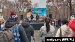 Митинг кандидатов, зарегистрированных по одномандатным округам. Алматы, 19 февраля 2023 года