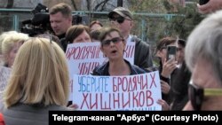 Митинг против бродячих собак в Астрахани, 9 апреля 2023 года 
