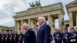 Кралят беше посрещнат с държавни почести от президента на Германия