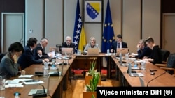 Sastanak zajedničke komisije na čelu s predsjedavajućom Vijeća ministara BiH koja treba izraditi program u Sarajevu, 25. 3. 2024.