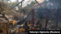 სარაკეტო დარტყმის ადგილი კიევში. 2023 წლის 21 სექტემბერი