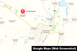 Село Калиновка находится в пяти километрах от Джанкоя, скриншот карты
