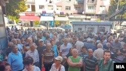 Протест на пензионери во Прилеп, август 2023
