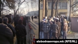 Редици за издавање на лични документи пред полициската станица „Пролет“ во Кисела Вода 