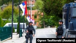 Policija Kosova u mjestu Banjska nakon incidenta u kojem su ubijeni jedan kosovski policijac i trojica srpskih napada, 27. septembar 2023.