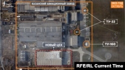 Казанский авиационный завод, новый цех — вероятно, для бомбардировщиков. Спутниковые снимки Maxar Technologies и Planet Labs для проекта «Схемы», октябрь 2023 года