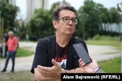 Profesor Asim Mujkić, učesnik Povorke ponosa u Sarajevu, 24. juni 2023.