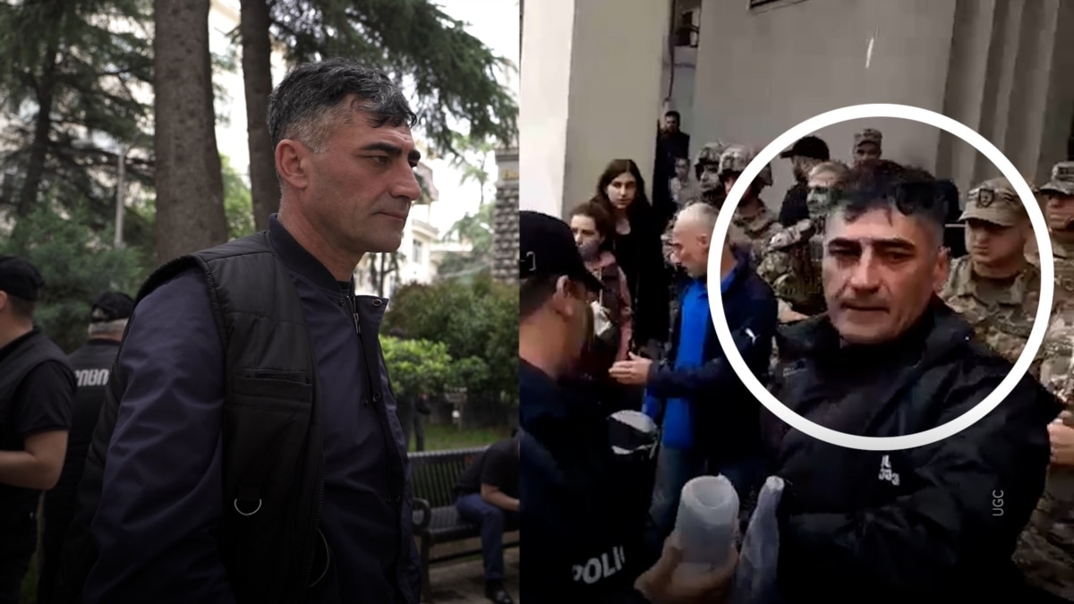 Georgian Woman Confronts Man Who Helped Forcibly Detain Her At Protest Against 'Russian Law'