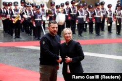 Volodimir Zelenski, primit de premierul italian Giorgia Meloni, sâmbătă la Roma.