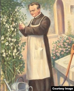 Георг Мендель в монастырском саду.