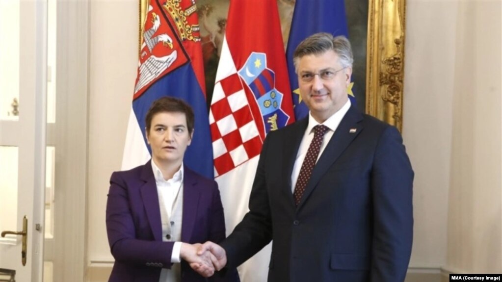 Премиерот на Хрватска, Андреј Пленковиќ и премиерката на Србија, Ана Брнабиќ 
