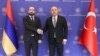 Turkey - Foreign Ministers Mevlut Cavusoglu of Turkey and Ararat Mirzoyan of Armenia meet in Ankara, February 15, 2023.